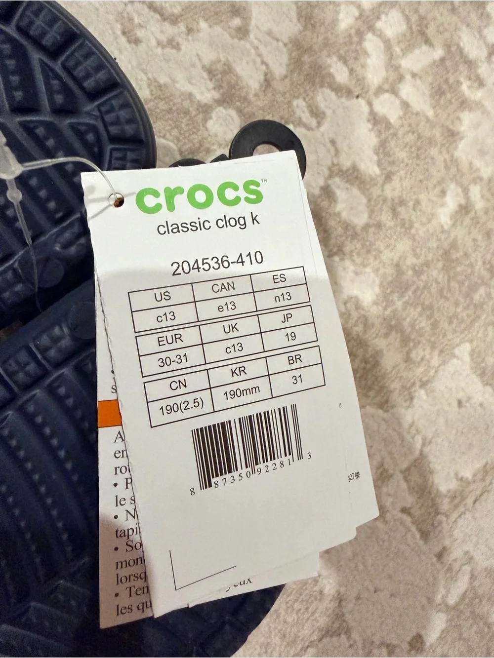CROCS Kids Classic Clogs Roomy Fit in Navy Blue